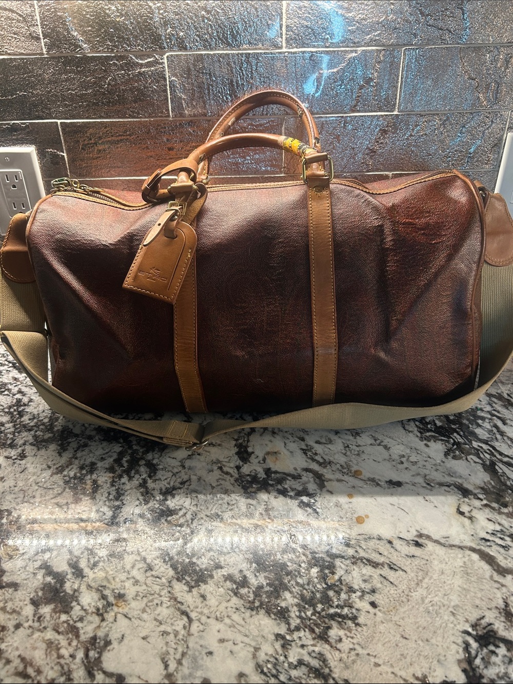 Etro 2 Way Leather Weekender Travel Bag in paisley print incl. all shown